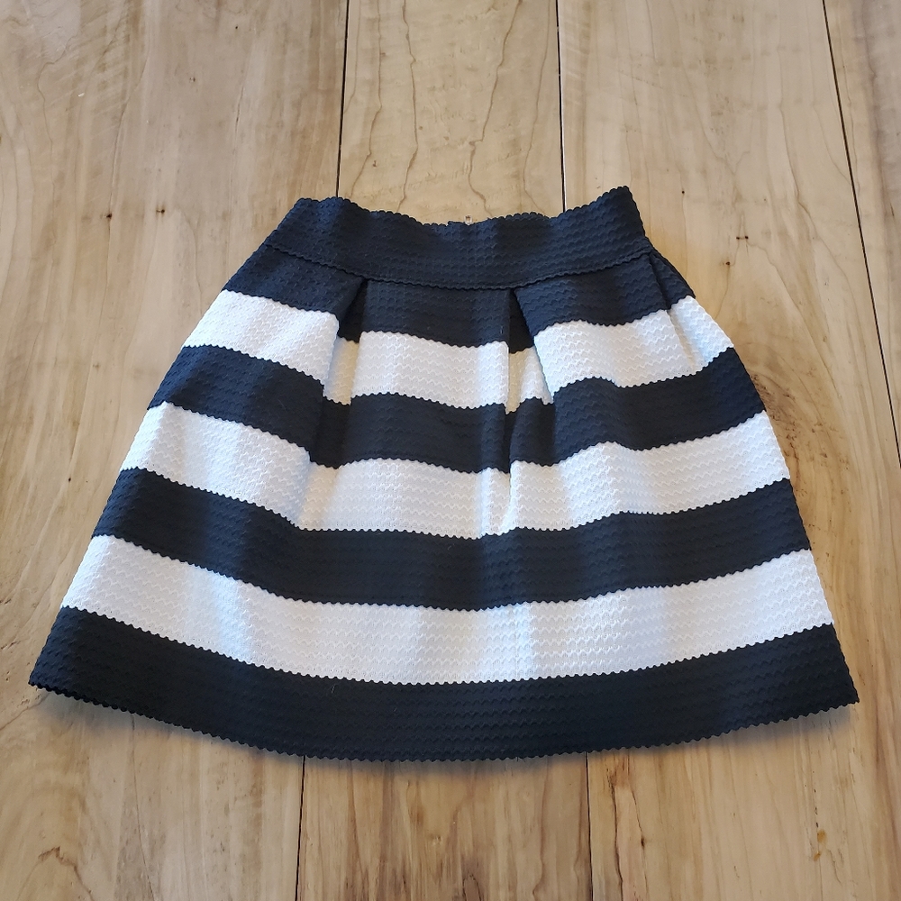 Black and white striped skirt
